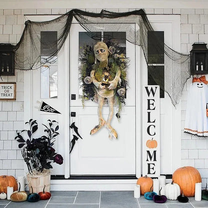 Mummy Halloween Wreath Door Decoration Halloween Horror Wreath Party Decoration Halloween Decorations for Home