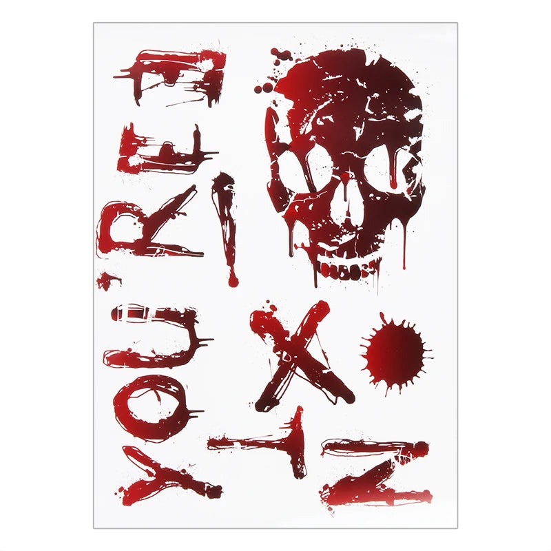 Halloween Decoration Horrible Bloody Handprint Stickers Halloween Window Wall Clings Floor Decals Stickers Halloween Party Props